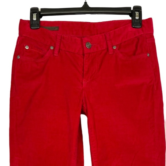 Club Monaco Ella Slim Straight Red Corduroy Jeans Low Rise 80’s - Picture 4 of 8
